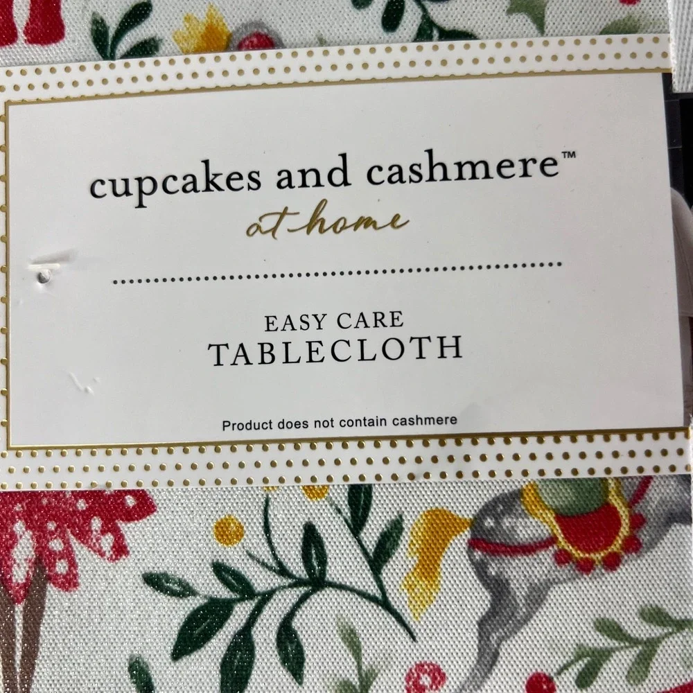 Cupcakes and Cashmere Nutcracker Tablecloth Oblong 60x84 Christmas Holiday NEW